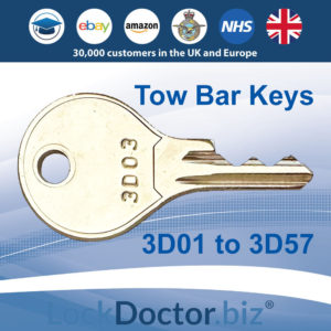 Tow Bar Keys 3D01-3D57 | NEXT DAY | LockDoctor.Biz