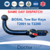 BOSAL TOW BAR Keys T2001-T2200 | NEXT DAY | LockDoctor.Biz